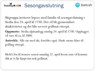 Sesongavslutning