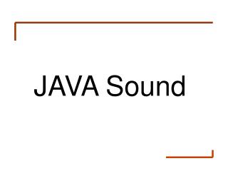 JAVA Sound