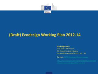 (Draft) Ecodesign Working Plan 2012-14