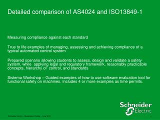 Detailed comparison of AS4024 and ISO13849-1
