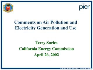 Comments on Air Pollution and Electricity Generation and Use