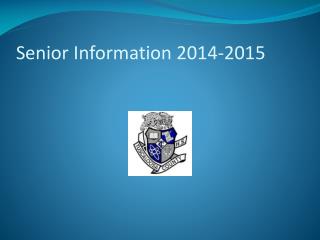 Senior Information 2014-2015