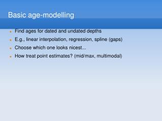 Basic age-modelling