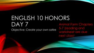 English 10 Honors Day 7