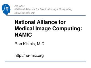 National Alliance for Medical Image Computing: NAMIC