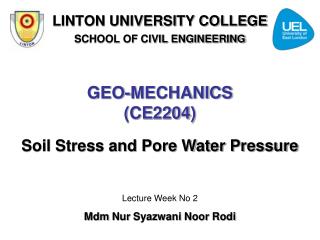 GEO-MECHANICS (CE2204)