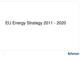 EU Energy Strategy 2011 - 2020