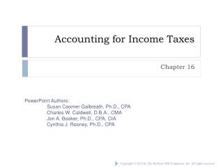 Accounting for Income Taxes