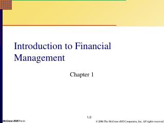 Introduction to Financial Management