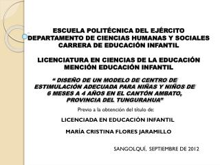 ESCUELA POLITÉCNICA DEL EJÉRCITO DEPARTAMENTO DE CIENCIAS HUMANAS Y SOCIALES