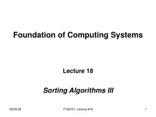 Foundation of Computing Systems