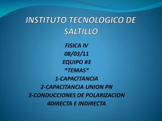 INSTITUTO TECNOLOGICO DE SALTILLO