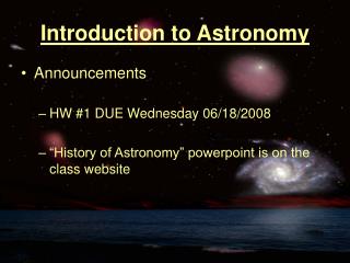 Introduction to Astronomy