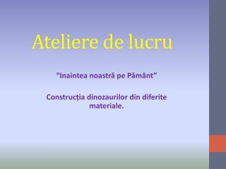 Ateliere de lucru