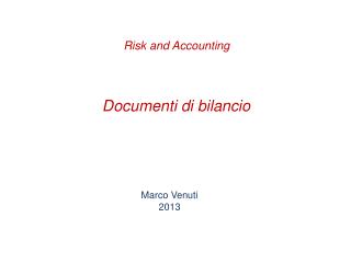 Documenti di bilancio