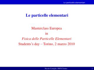 Le particelle elementari