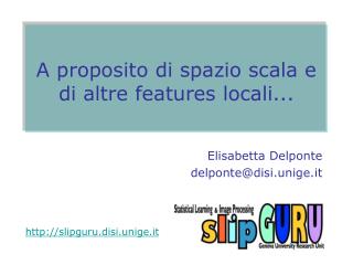 A proposito di spazio scala e di altre features locali...