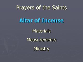 Prayers of the Saints
