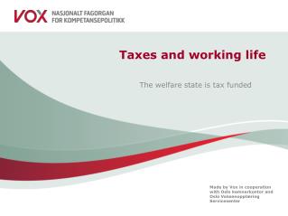 Taxes and working life