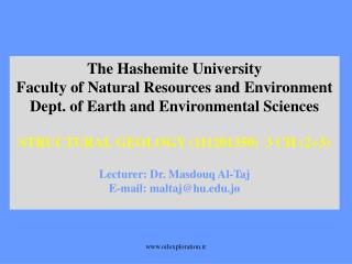 The Hashemite University Faculty of Natural Resources and Environment