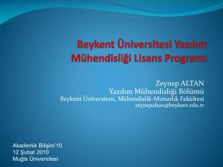 Beykent Üniversitesi Yazılım Mühendisliği Lisans Programı