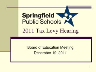 2011 Tax Levy Hearing