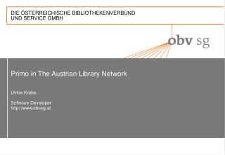 Primo in The Austrian Library Network