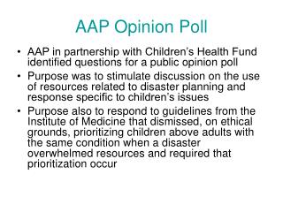 AAP Opinion Poll