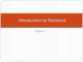 Introduction to Statistics