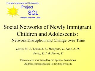 Social Networks of Newly Immigrant Children and Adolescents: