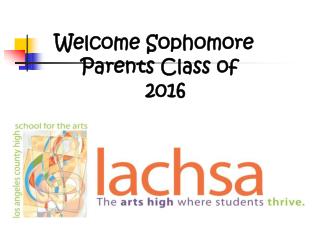 Welcome Sophomore Parents Class of 2016