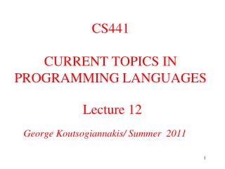 Lecture 12