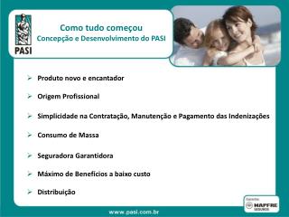 Como tudo começou Concepção e Desenvolvimento do PASI