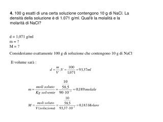 d = 1,071 g/ml m = ? M = ?