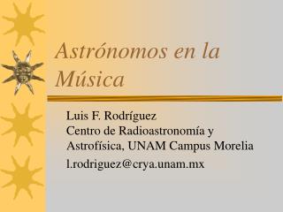 Astrónomos en la Música