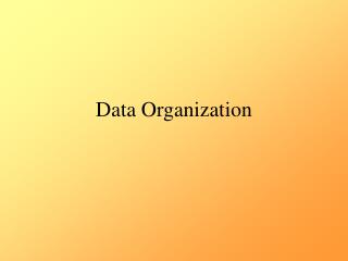 Data Organization