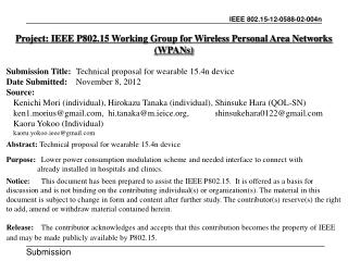 Project: IEEE P802.15 Working Group for Wireless Personal Area Networks (WPANs)