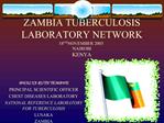 ZAMBIA TUBERCULOSIS LABORATORY NETWORK 18TH NOVEMBER 2003 NAIROBI KENYA