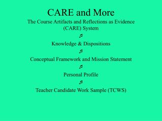 CARE and More