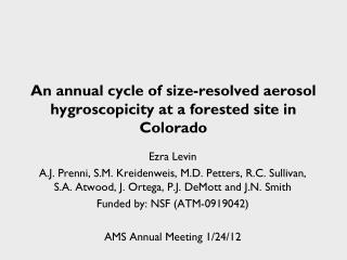 An annual cycle of size-resolved aerosol hygroscopicity at a forested site in Colorado