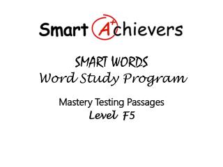 SMART WORDS Word Study Program