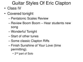 Guitar Styles Of Eric Clapton