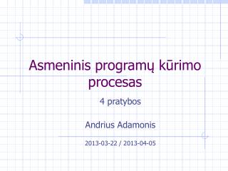 Asmeninis programų kūrimo procesas