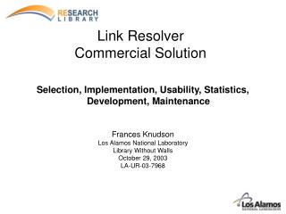 Link Resolver Commercial Solution