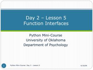 Day 2 – Lesson 5 Function Interfaces