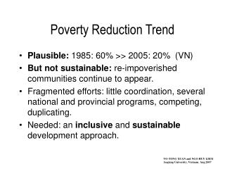 Poverty Reduction Trend