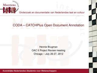 CODA – CATCHPlus Open Document Annotation