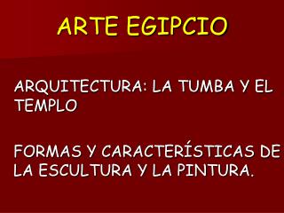 ARTE EGIPCIO