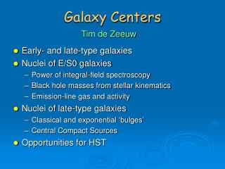 Galaxy Centers