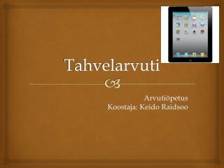 Tahvelarvuti